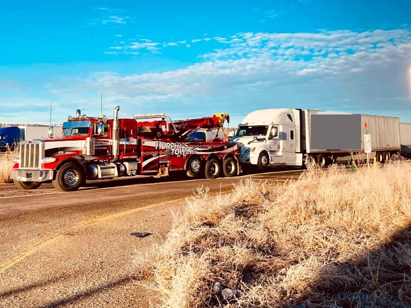 Ash Fork semi towing